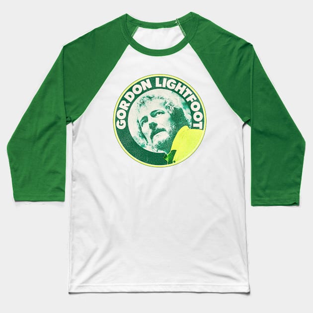 Gordon Lightfoot Vintage 70s Tour Style Baseball T-Shirt by darklordpug